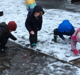 Nursery playing in snow, Feb 2020